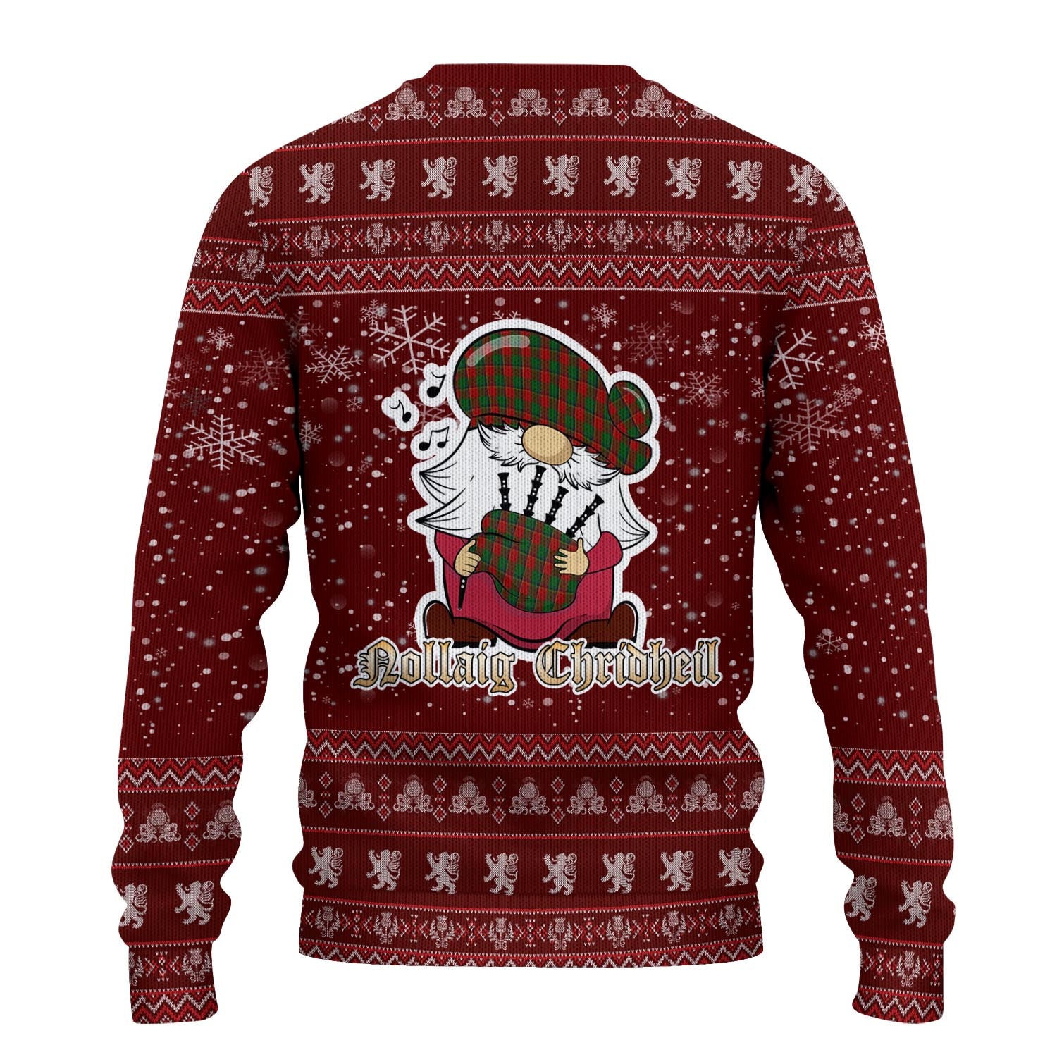 Turnbull Dress Clan Christmas Family Knitted Sweater with Funny Gnome Playing Bagpipes - Tartanvibesclothing