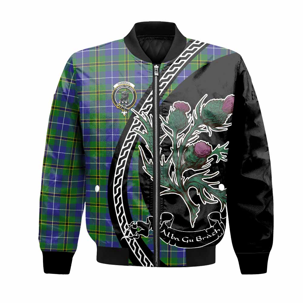 Turnbull Family Crest Tartan Bomber Jacket Alba Thistle Inspired - Tartan Vibes Clothing