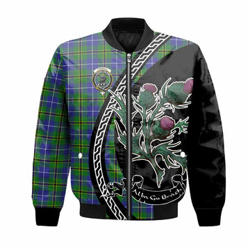Turnbull Family Crest Tartan Bomber Jacket Alba Thistle Inspired - Tartan Vibes Clothing