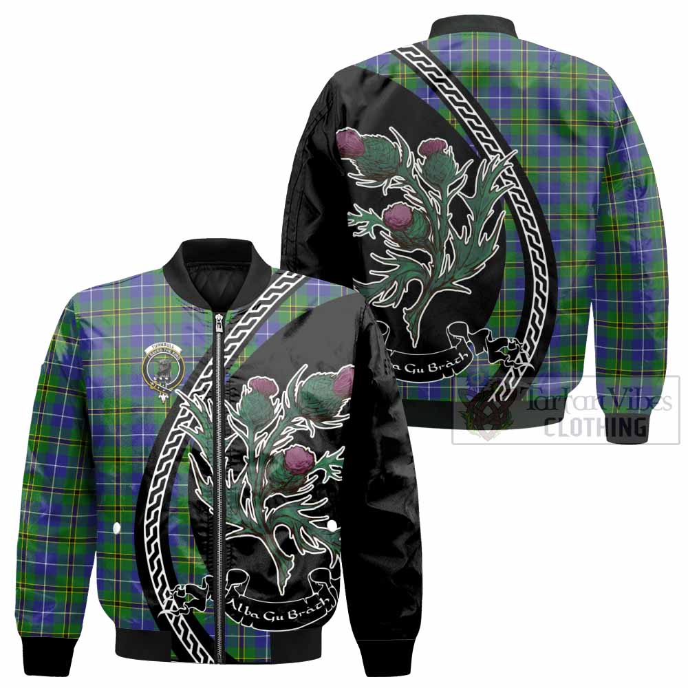 Turnbull Family Crest Tartan Bomber Jacket Alba Thistle Inspired - Tartan Vibes Clothing