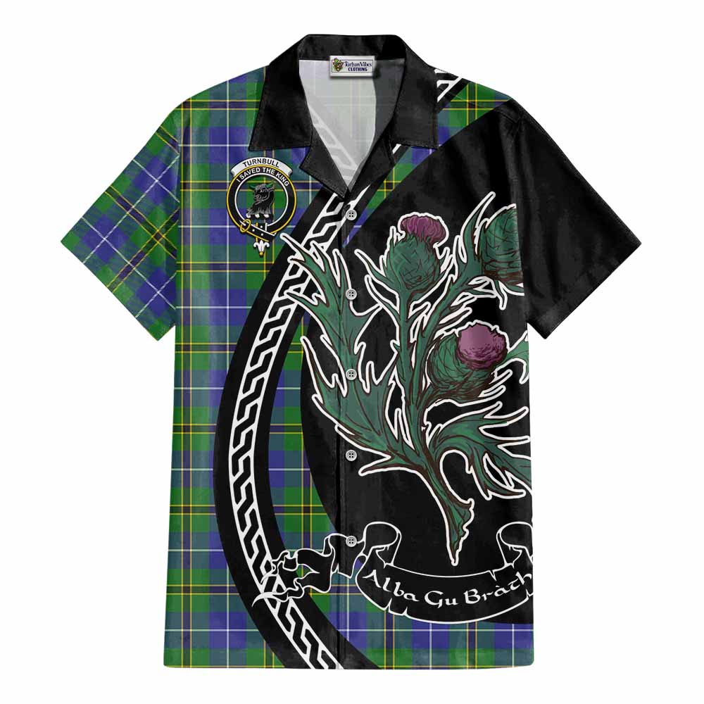 Turnbull Family Crest Tartan Cotton Hawaiian Shirt Alba Thistle Inspired - Tartan Vibes Clothing