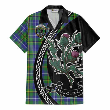 Turnbull Family Crest Tartan Cotton Hawaiian Shirt Alba Thistle Inspired - Tartan Vibes Clothing