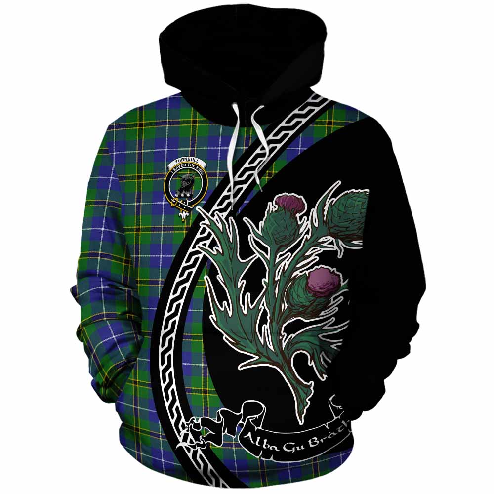 Turnbull Family Crest Tartan Cotton Hoodie Alba Thistle Inspired - Tartan Vibes Clothing