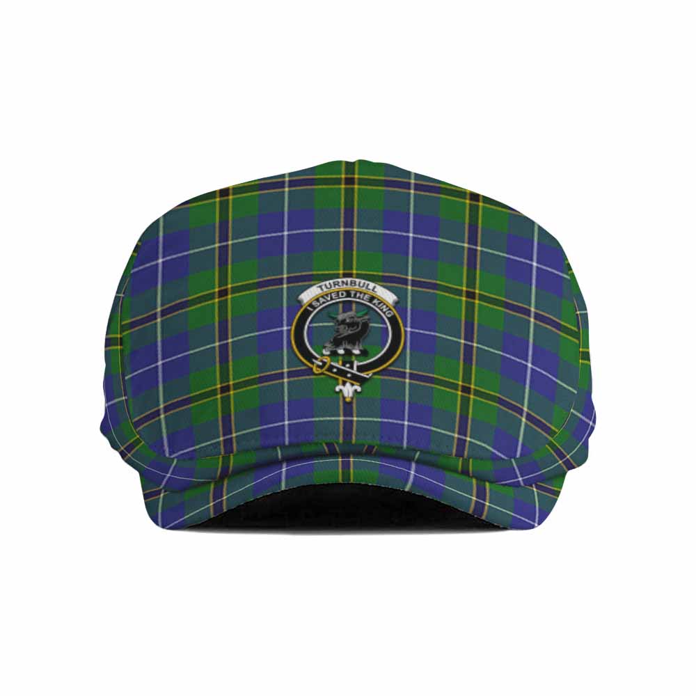 Turnbull Family Crest Tartan Jeff Cap, Tartan Flat Cap
