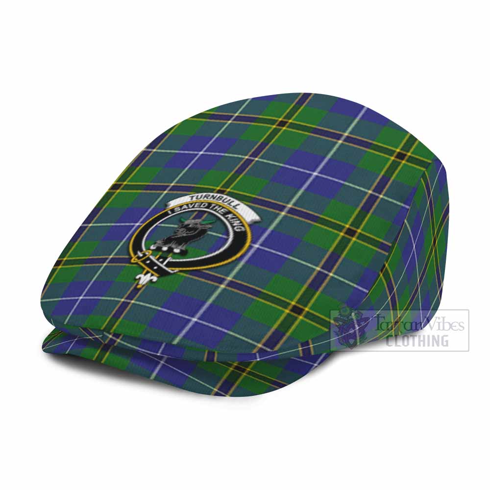 Turnbull Family Crest Tartan Jeff Cap, Tartan Flat Cap
