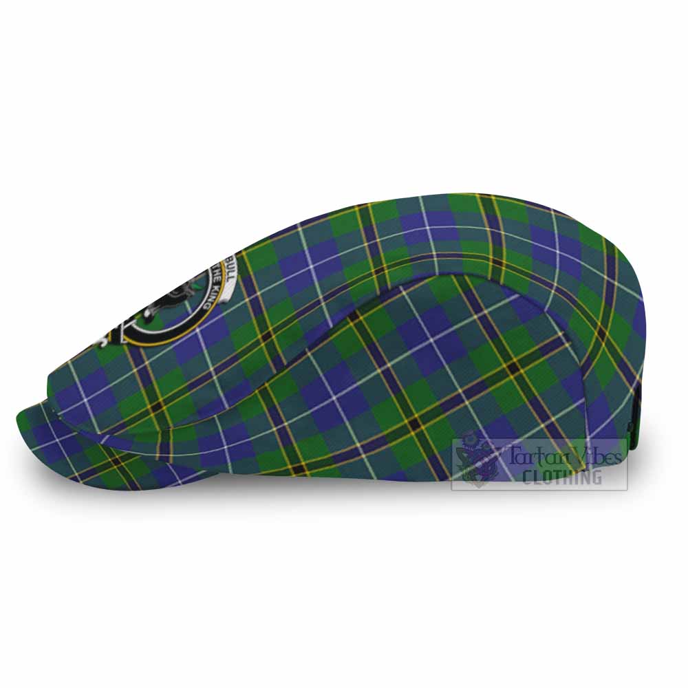 Turnbull Family Crest Tartan Jeff Cap, Tartan Flat Cap