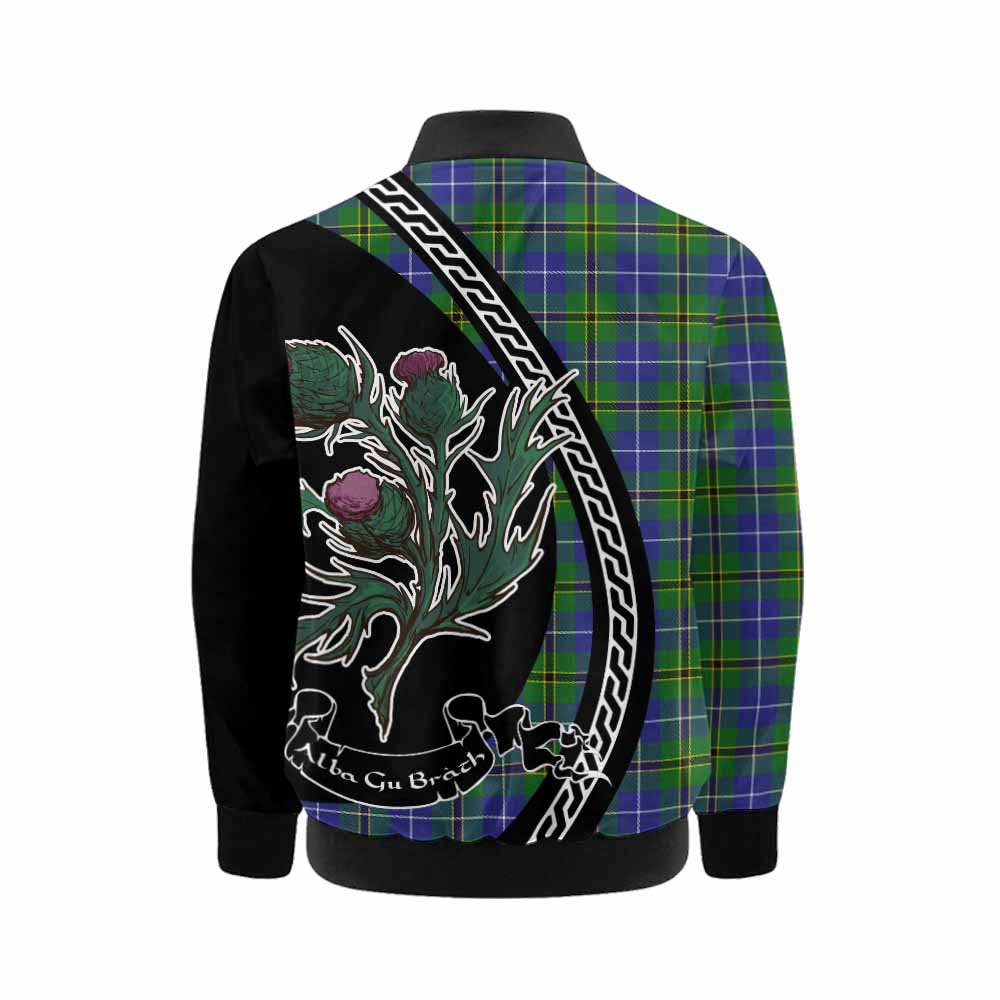 Turnbull Family Crest Tartan Kid Bomber Jacket Alba Thistle Inspired - Tartan Vibes Clothing