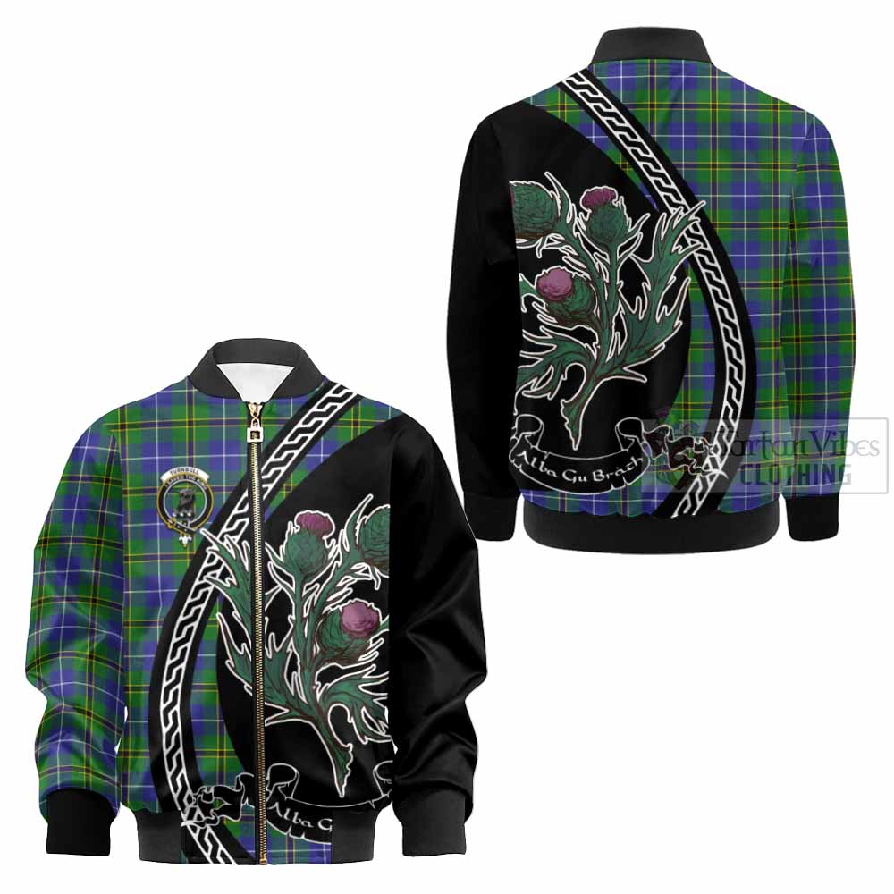 Turnbull Family Crest Tartan Kid Bomber Jacket Alba Thistle Inspired - Tartan Vibes Clothing