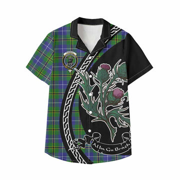 Turnbull Family Crest Tartan Kid Hawaiian Shirt Alba Thistle Inspired - Tartan Vibes Clothing