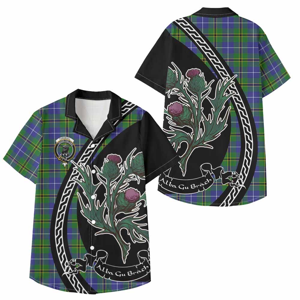 Turnbull Family Crest Tartan Kid Hawaiian Shirt Alba Thistle Inspired - Tartan Vibes Clothing