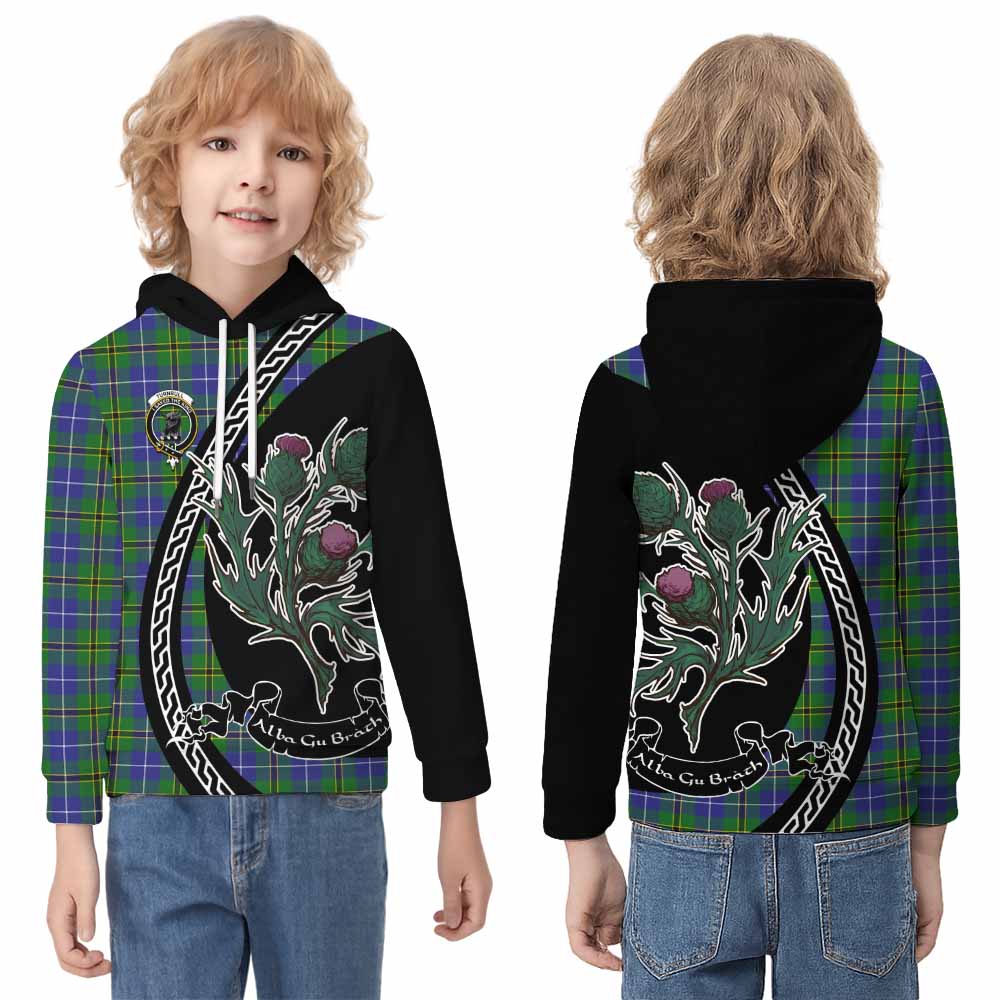Turnbull Family Crest Tartan Kid Hoodie Alba Thistle Inspired - Tartan Vibes Clothing