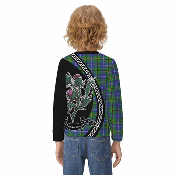 Turnbull Family Crest Tartan Kid Knitted Sweatshirt Alba Thistle Inspired - Tartan Vibes Clothing