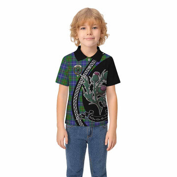 Turnbull Family Crest Tartan Kid Polo Shirt Alba Thistle Inspired - Tartan Vibes Clothing