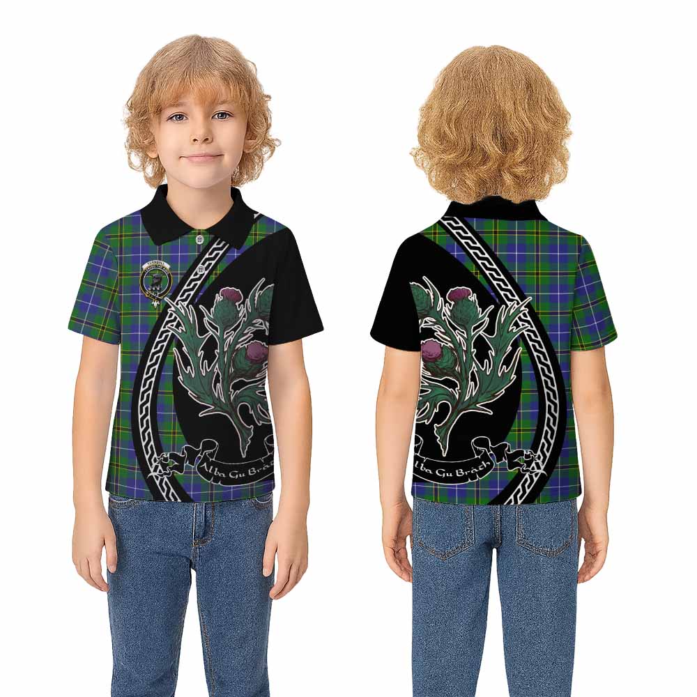 Turnbull Family Crest Tartan Kid Polo Shirt Alba Thistle Inspired - Tartan Vibes Clothing