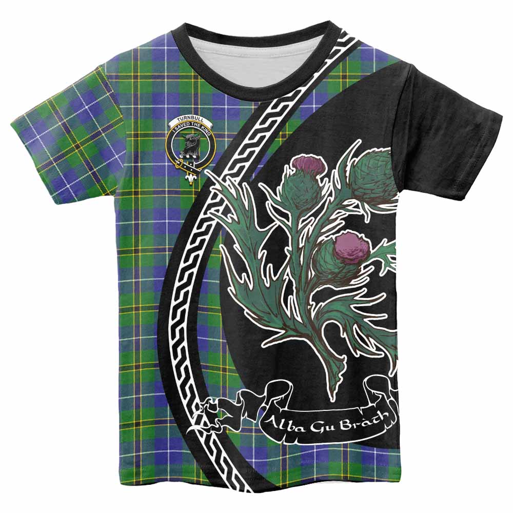 Turnbull Family Crest Tartan Kid T-shirt Alba Thistle Inspired - Tartan Vibes Clothing