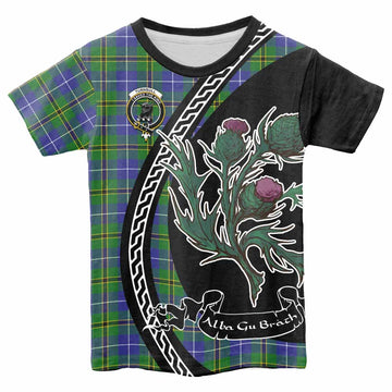 Turnbull Family Crest Tartan Kid T-shirt Alba Thistle Inspired - Tartan Vibes Clothing