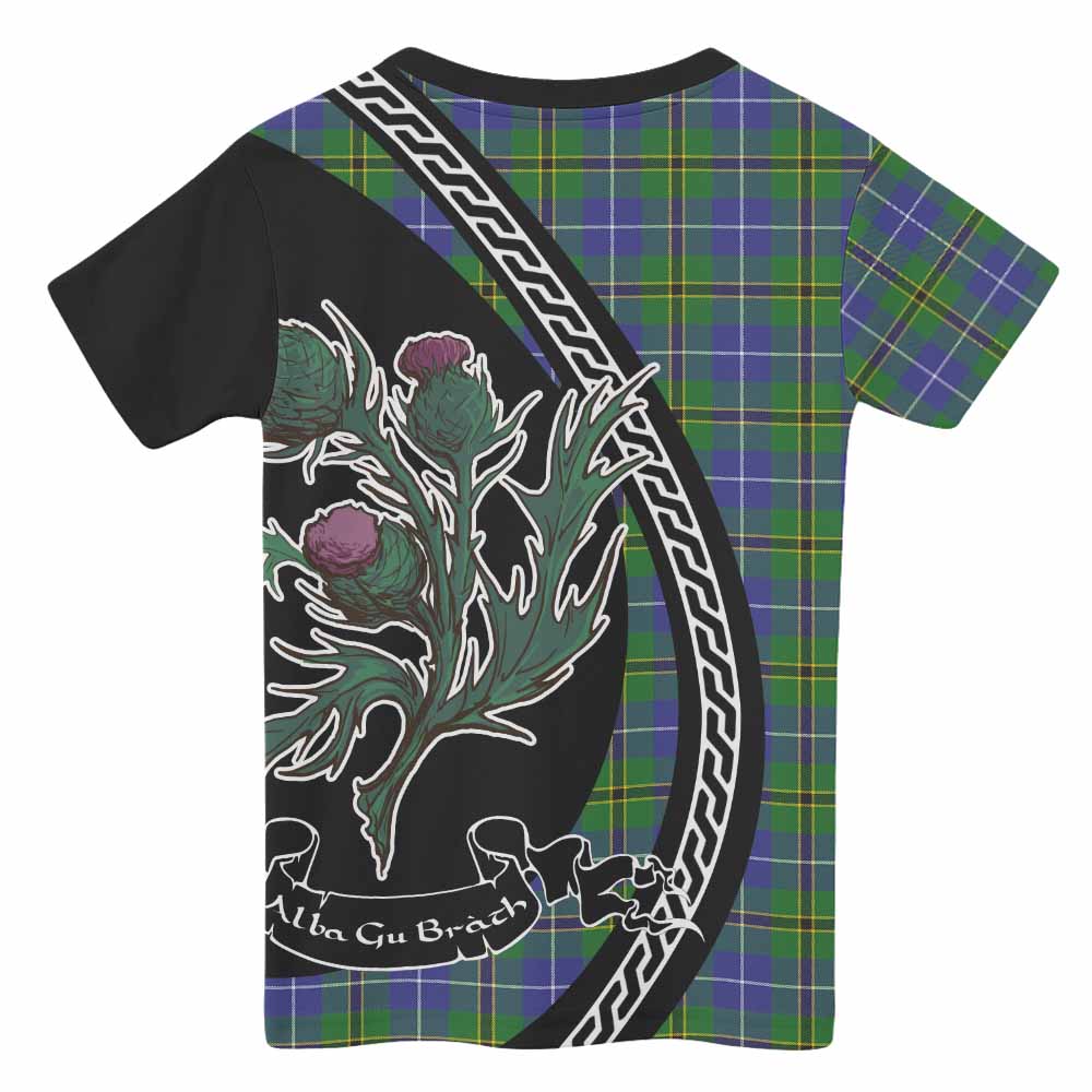Turnbull Family Crest Tartan Kid T-shirt Alba Thistle Inspired - Tartan Vibes Clothing