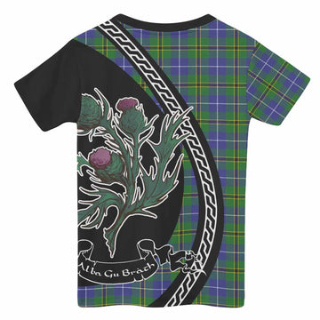 Turnbull Family Crest Tartan Kid T-shirt Alba Thistle Inspired - Tartan Vibes Clothing
