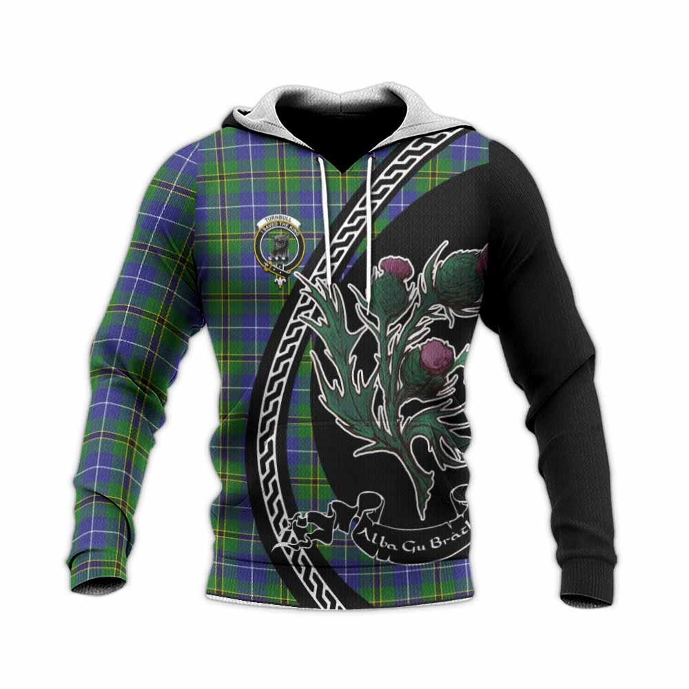 Turnbull Family Crest Tartan Knitted Hoodie Alba Thistle Inspired - Tartan Vibes Clothing