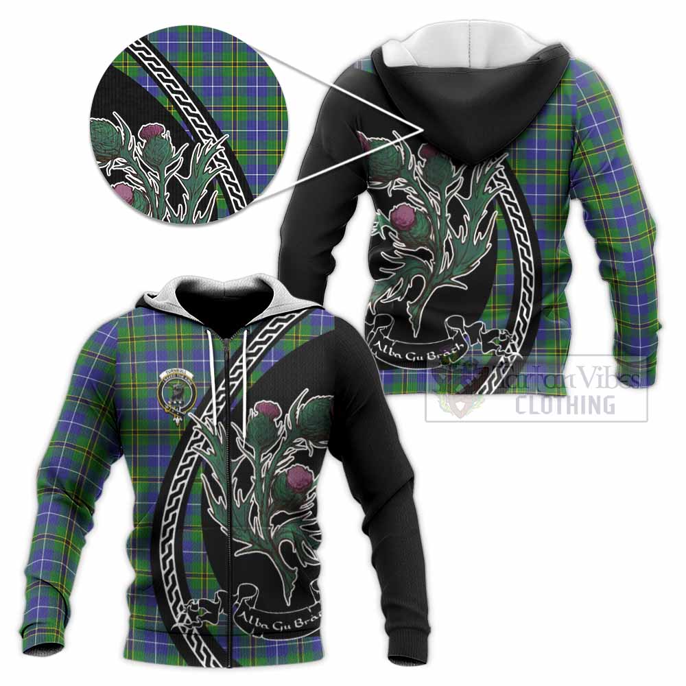 Turnbull Family Crest Tartan Knitted Hoodie Alba Thistle Inspired - Tartan Vibes Clothing