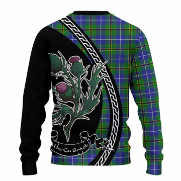 Turnbull Family Crest Tartan Knitted Sweater Alba Thistle Inspired - Tartan Vibes Clothing
