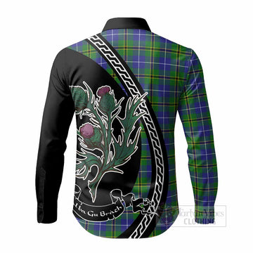 Turnbull Family Crest Tartan Long Sleeve Button Shirts Alba Thistle Inspired