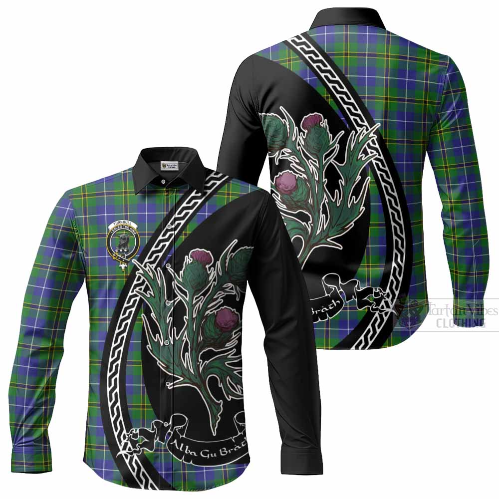 Turnbull Family Crest Tartan Long Sleeve Button Shirts Alba Thistle Inspired - Tartan Vibes Clothing