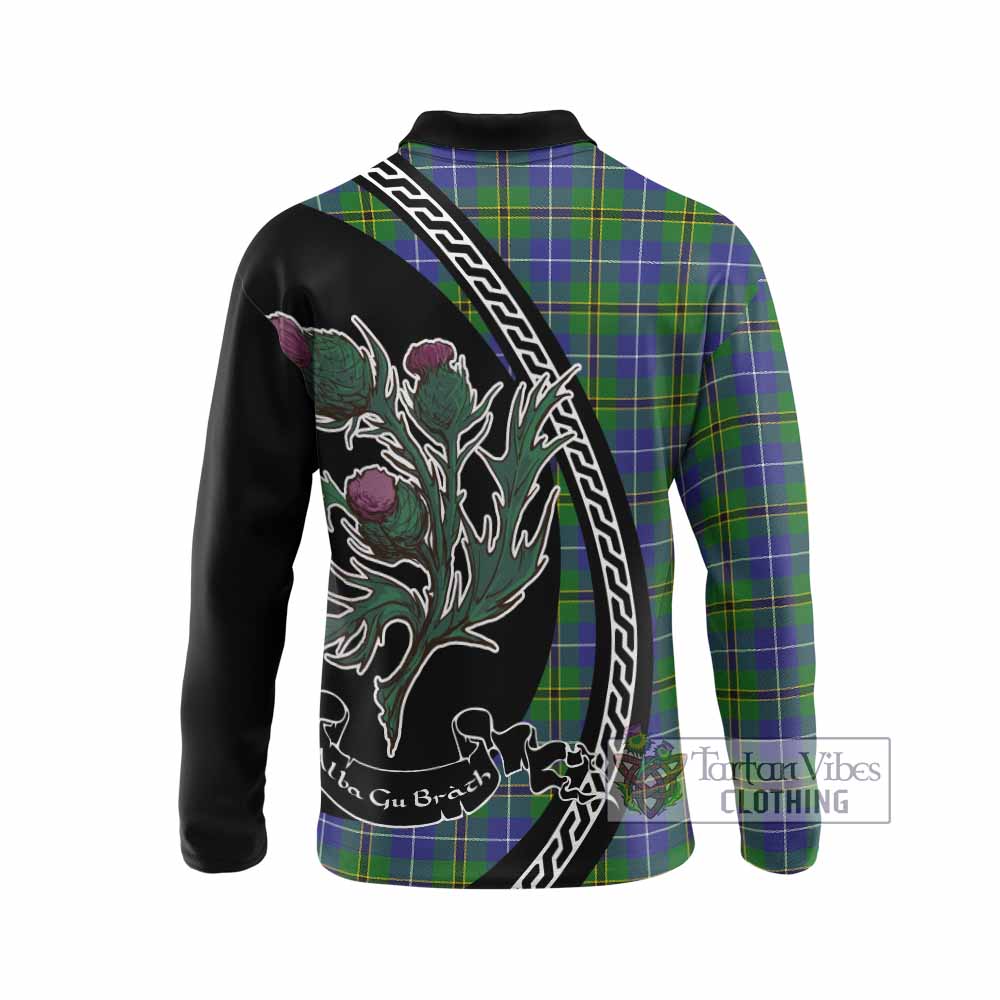 Turnbull Family Crest Tartan Long Sleeve Polo Shirt Alba Thistle Inspired - Tartan Vibes Clothing