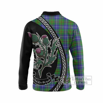 Turnbull Family Crest Tartan Long Sleeve Polo Shirt Alba Thistle Inspired