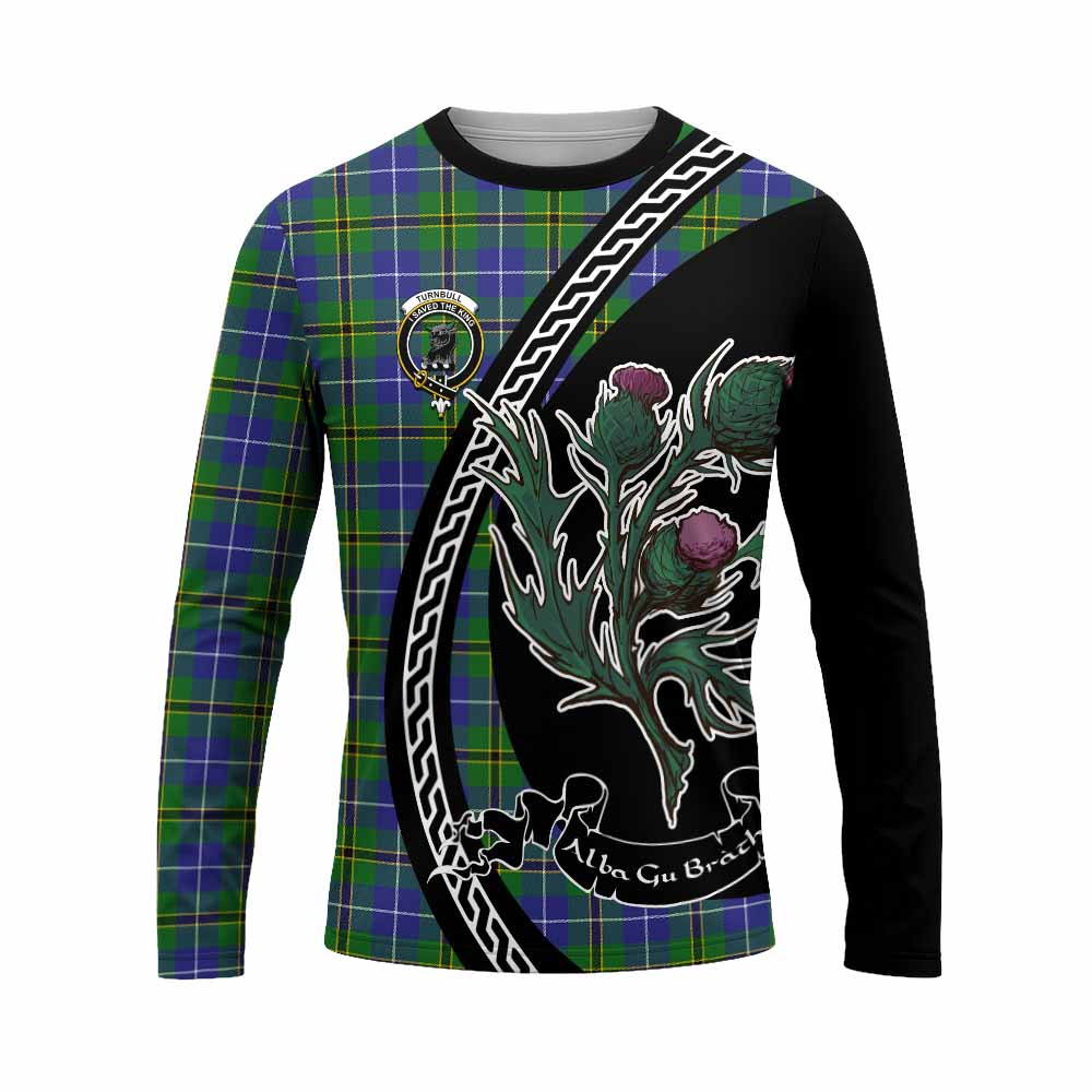 Turnbull Family Crest Tartan Long Sleeve T-Shirt Alba Thistle Inspired - Tartan Vibes Clothing