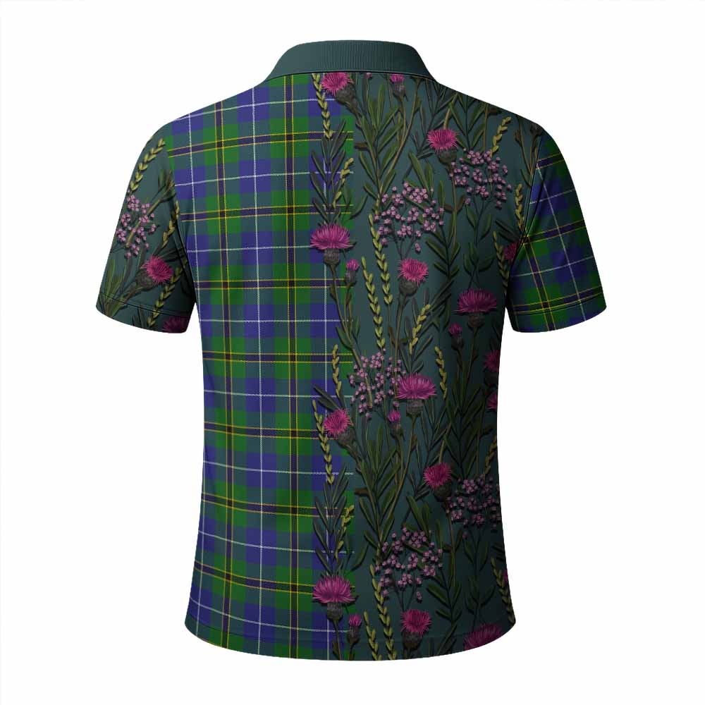 Turnbull Family Crest Tartan Polo Shirt Scottish Thistle Flower Pattern Half Style - Tartan Vibes Clothing