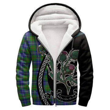 Turnbull Family Crest Tartan Sherpa Hoodie Alba Thistle Inspired