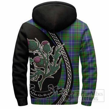 Turnbull Family Crest Tartan Sherpa Hoodie Alba Thistle Inspired