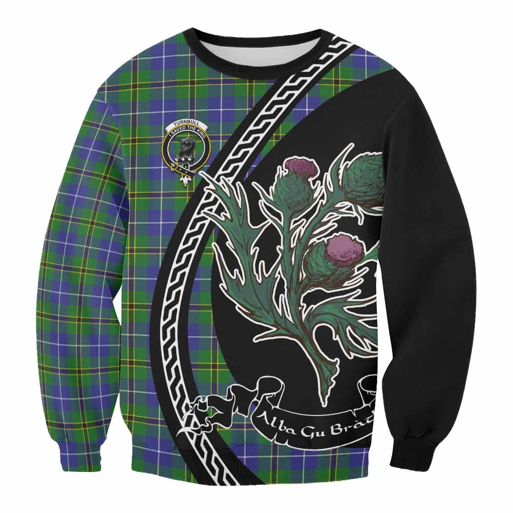 Turnbull Family Crest Tartan Sweatshirt Alba Thistle Inspired - Tartan Vibes Clothing