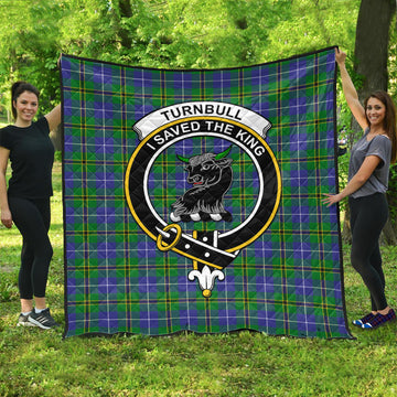 Turnbull Hunting Tartan Quilt with Family Crest