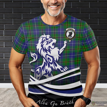 Turnbull Hunting Tartan T-Shirt with Alba Gu Brath Regal Lion Emblem