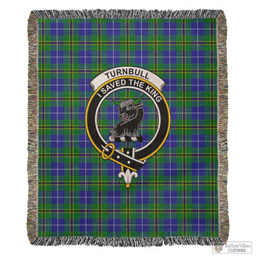 Turnbull Hunting Tartan Woven Blanket with Family Crest