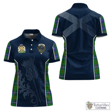 Turnbull Hunting Tartan Women's Polo Shirt with Family Crest and Scottish Thistle Vibes Sport Style