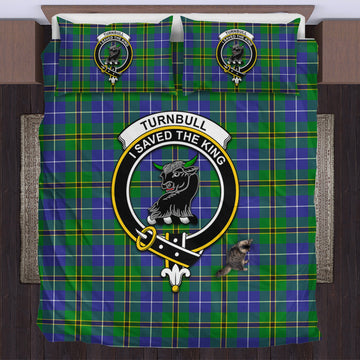 Turnbull Hunting Tartan Bedding Set with Family Crest