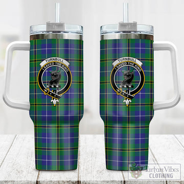 Turnbull Hunting Tartan and Family Crest Tumbler with Handle