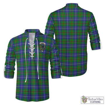 Turnbull Hunting Tartan Men's Scottish Traditional Jacobite Ghillie Kilt Shirt with Family Crest