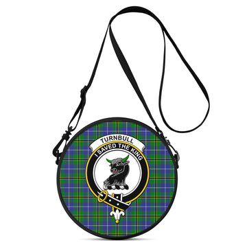 Turnbull Hunting Tartan Round Satchel Bags with Family Crest