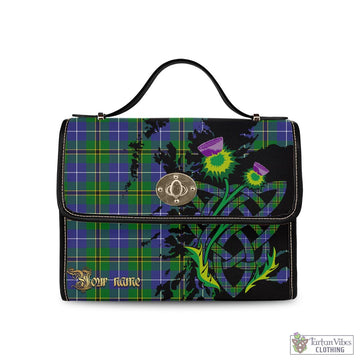 Turnbull Hunting Tartan Waterproof Canvas Bag with Scotland Map and Thistle Celtic Accents