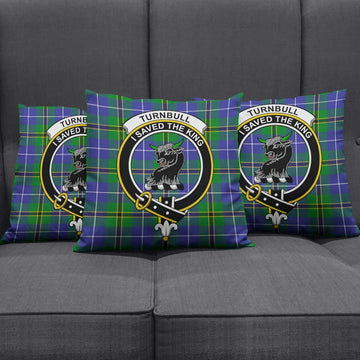 Turnbull Hunting Tartan Pillow Cover with Family Crest