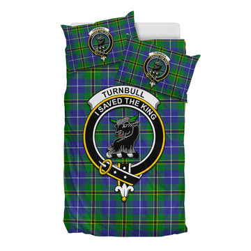 Turnbull Hunting Tartan Bedding Set with Family Crest