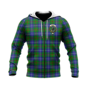 Turnbull Hunting Tartan Knitted Hoodie with Family Crest