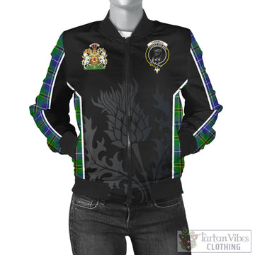 Turnbull Hunting Tartan Bomber Jacket with Family Crest and Scottish Thistle Vibes Sport Style