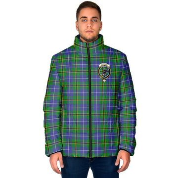 Turnbull Hunting Tartan Padded Jacket with Family Crest