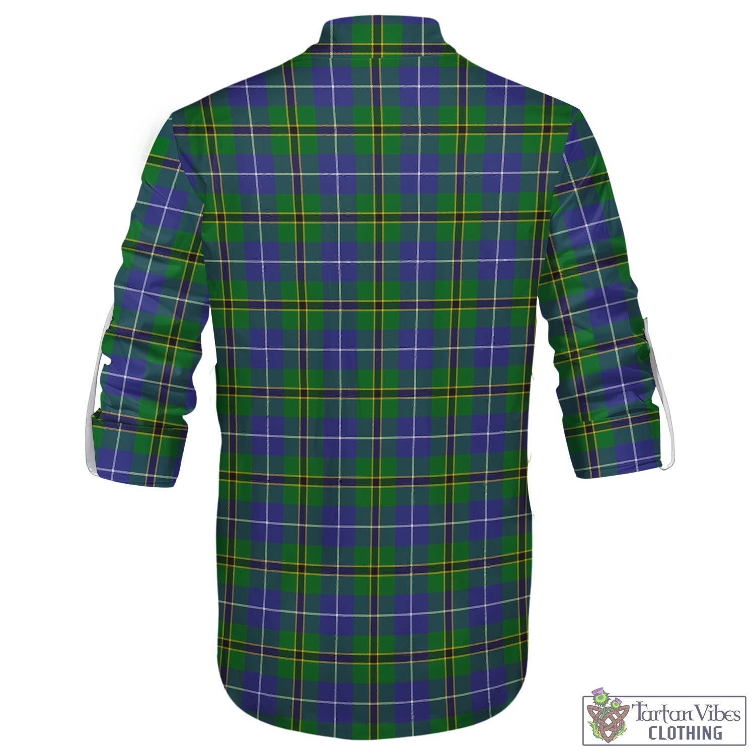 Tartan Vibes Clothing Turnbull Hunting Tartan Men's Scottish Traditional Jacobite Ghillie Kilt Shirt with Family Crest