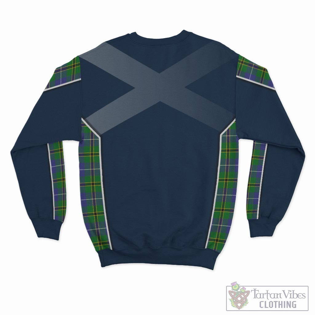 Tartan Vibes Clothing Turnbull Hunting Tartan Sweatshirt with Family Crest and Scottish Thistle Vibes Sport Style